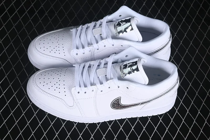 All categories Air Jordan Jordan series basketball shoes Air Jordan 1 Low G version pure original Air Jordan 1 Low AJ1 Joe 1 all silver hook low-top retro culture basketball shoes IQ9381-100